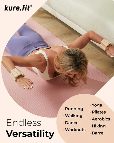 Miniatura 4 de Peso para Pilates Pesas ajustables para muñeca y tobillo para mujeres Brazaletes con peso 1 libra/ 2 libras cada una (Juego de 2)
