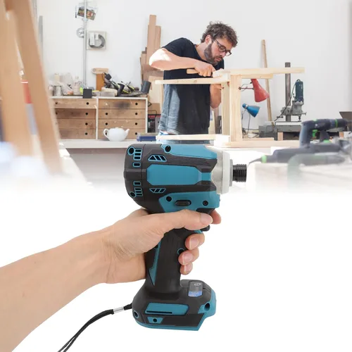 Miniatura 7 de Destornillador de impacto sin escobillas de iones de litio con luces LED para construcción de carpintería y proyectos de bricolaje
