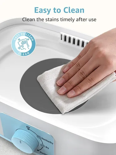 Miniatura 7 de Grownsy Esterilizador y secador de biberones ajustable 4 en 1 de gran capacidad, capacidad para 8 biberones, esterilizador eléctrico de vapor