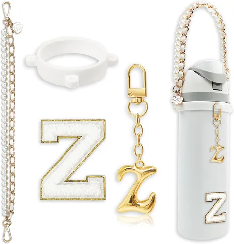 Miniatura 67 de Letter Handle Strap Accessories with Cute Initial Charm Compatible with Owala Water Bottle 24oz 32oz 40oz Owala Kids Púrpura