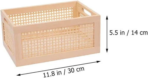 Miniatura 2 de DOITOOL Cesta de almacenamiento de mimbre, cesta de almacenamiento de bambú, cestas de artículos diversos, contenedor de almacenamiento