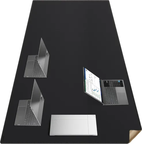 Miniatura 23 de MAIDERN Cubierta de mesa estrecha de 39.4" x 7.9", tapete reversible de cuero y corcho para mesa consola, protector de mesa largo y delgado