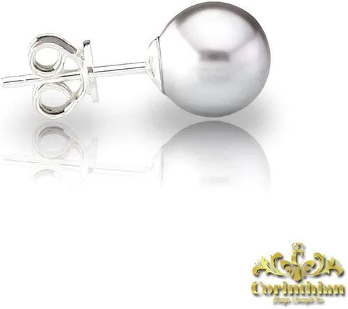 Miniatura 7 de Aretes de plata de ley S925 con perlas de imitación de cristal europeo genuino fino de 0.31 pulgadas para mujeres, esposa, hija, aniversario