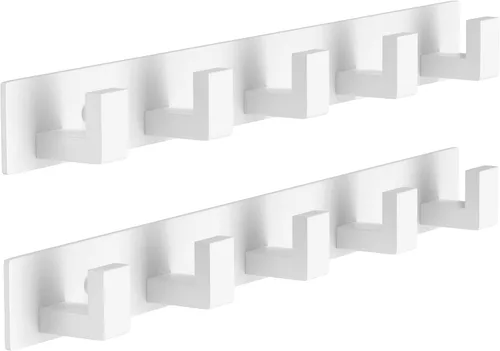 Miniatura 10 de PMMASTO Perchero montado en la pared, 3 ganchos de pared en forma de T para colgar, riel de ganchos para abrigos de acero inoxidable resistente