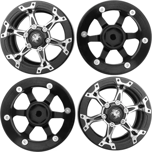 Miniatura 5 de Paquete de 4 ruedas Vgoohobby de metal Beadlock de 1.9, juego de llantas de 6 radios compatibles con Traxxas TRX4 Axial SCX10 AXI03007 Tamiya CC01