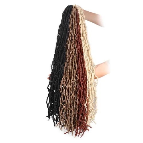 Miniatura 4 de ZRQ Extensiones de cabello sintético de ganchillo de 36 pulgadas, 3 paquetes, color negro natural, preenlazadas, largas, de diosa, sintéticas, 1b#