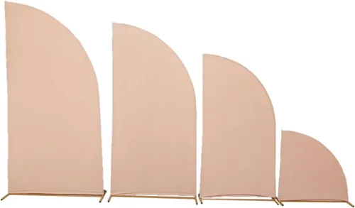 Miniatura 273 de Efavormart - Juego de 4 fundas de elastano beige para arco de media luna, fundas de telón de fondo Chiara de 2.5 pies a 7 pies para escenarios