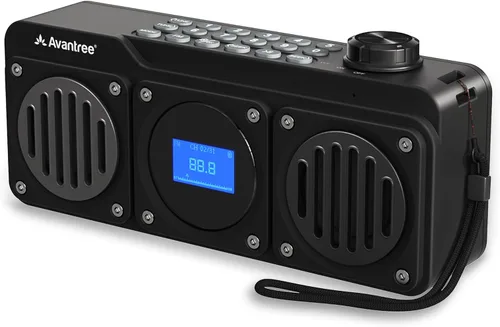 Miniatura 9 de Avantree Boombyte - Radio FM portátil y altavoz Bluetooth con excelente sonido estéreo, acabado de metal, tiempo de reproducción recargable largo