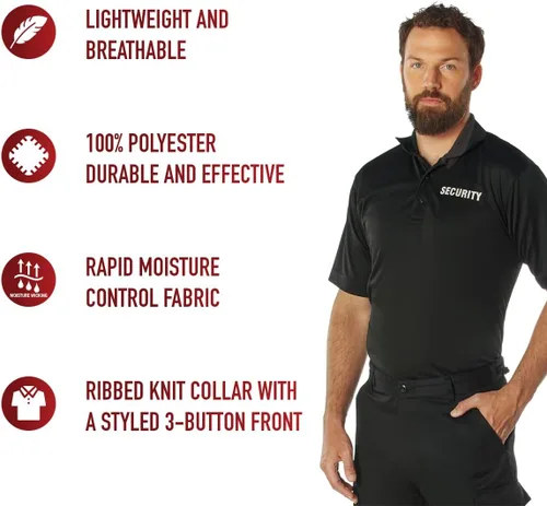 Miniatura 4 de Rothco Moisture Wicking Security Polo Shirt - Stay Cool and Professional On-The-Job