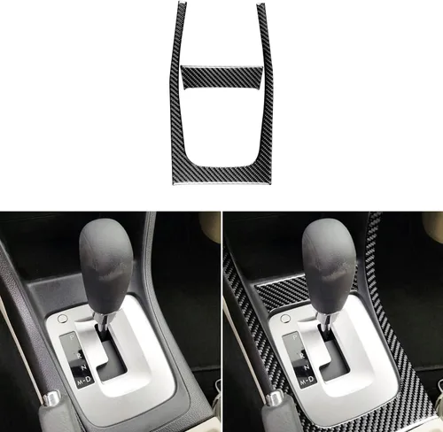 Miniatura 8 de Panel de cambio de marchas de fibra de carbono real para consola central, marco externo, accesorios para el interior del automóvil, adhesivo