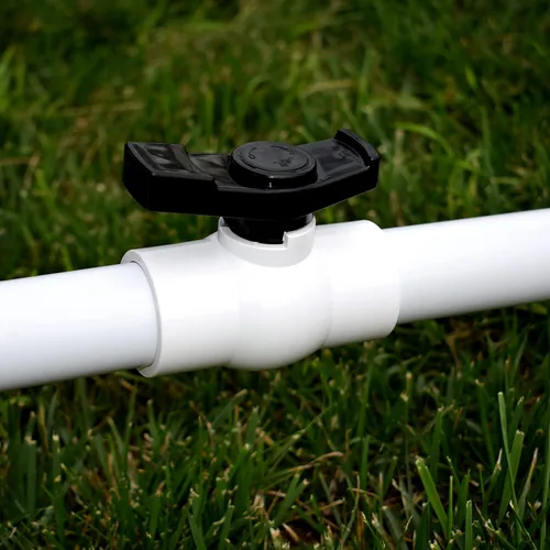 Miniatura 6 de Válvula de bola de PVC de 1-1/2 pulgadas (paquete de 2), válvula de cierre con mango fácil de girar y excelente, clasificado en 150 PSI, enchufe