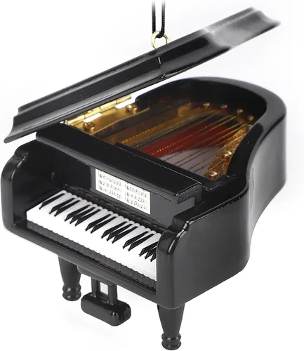 Miniatura 4 de Adorno para Navidad de instrumento musical Instrumento de madera pintado a mano con teclado y tapa de cierre, regalo de Navidad para pianista