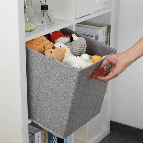 Miniatura 7 de DULLEMELO Cubos de almacenamiento de tela, cubos de 12 pulgadas para canasta de regalo vacía, juguetes, ropa de guardería, organizadores de armario