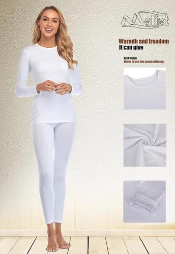 Miniatura 2 de Malist Ropa interior térmica para mujer, ultra suave, con forro polar