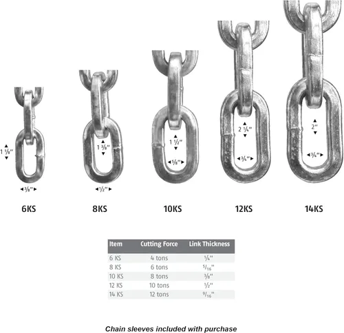 Miniatura 6 de ABUS Cadena de seguridad cuadrada de acero endurecido 12KS de 1/2 pulgada de grosor para bicicletas, contenedores, remolques, cuatrimotos
