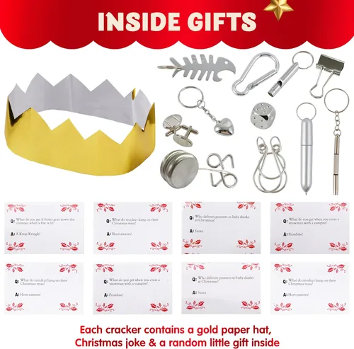 Miniatura 4 de JOYIN Paquete de 12 recuerdos de fiesta de Navidad sin broches con diseño de copo de nieve rojo y blanco con suministros de fiesta para niños