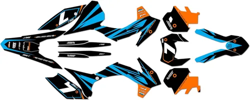 Kit de gráficos para KTM 250XCF-W Y 350XCF-W (2014-2015) Bold Series Cyan 16 Mil - Adhesivos para motocicleta Dirt Pit Bike Motocicleta, accesorios