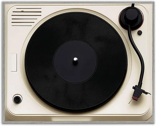 Miniatura 11 de Stupell Industries Classic Tunes - Tocadiscos Giclée enmarcado en negro, diseño artístico por Annabelle Hall, 11 x 14 pulgadas