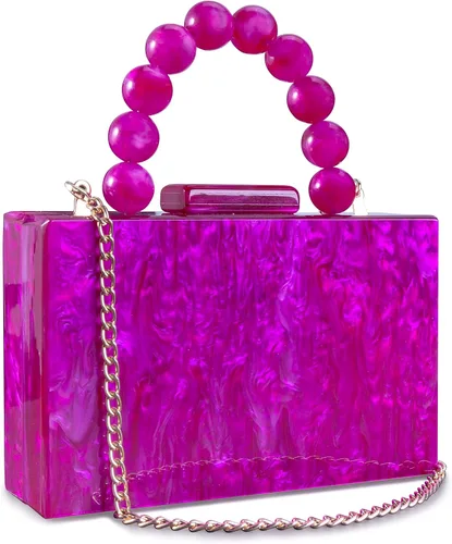 Monederos acrílicos de noche, bolso de mano de mármol para mujer, bolso cruzado con cadena de perlas, formal, boda, fiesta de graduación