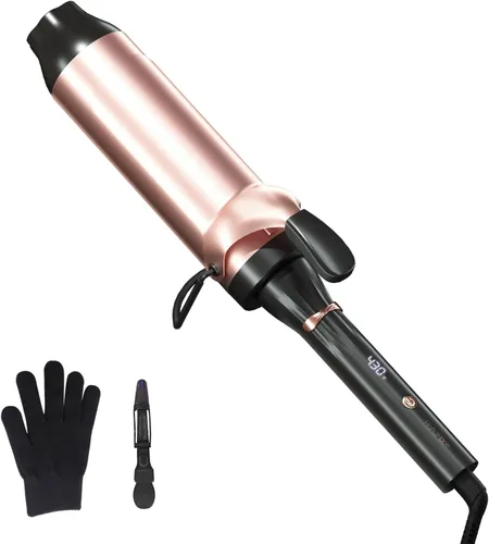 Miniatura 11 de Hahahope 1 Inch Ceramic Curling Wand for Loose Waves, Extra Long Barrel Hair Curler for Medium to Long Hair, 2 Adjustable Temperatures, Global