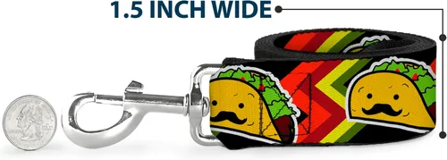 Miniatura 6 de Correa para perro Taco Man 4 pies de largo 0.5 pulgadas de ancho