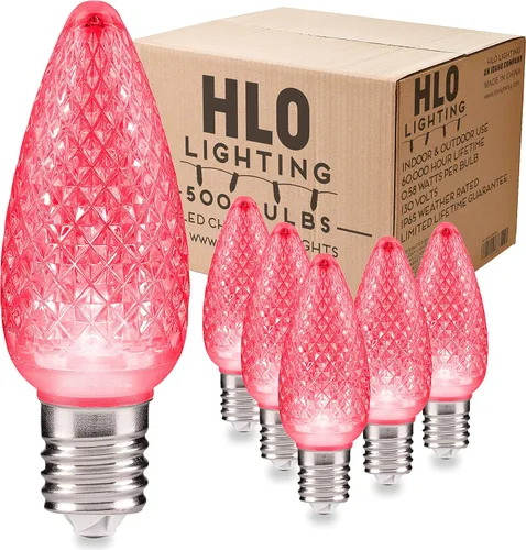 Miniatura 13 de HLO Lighting Juego de 25 bombillas LED de Navidad C9 de color blanco cálido para uso en interiores y exteriores Bombilla de repuesto duradera