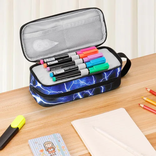 Miniatura 3 de Choco Mocha Estuche de Lápices para Niños, Estuche Grande y Suave con Cremallera para Niños con 2 Compartimentos, Estuche de Lápices para Niños