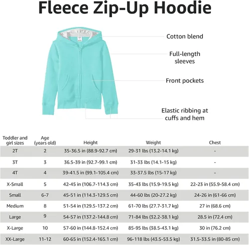 Miniatura 6 de Tienda Essentials Sudadera con capucha y cremallera de forro polar para niñas y niños pequeños