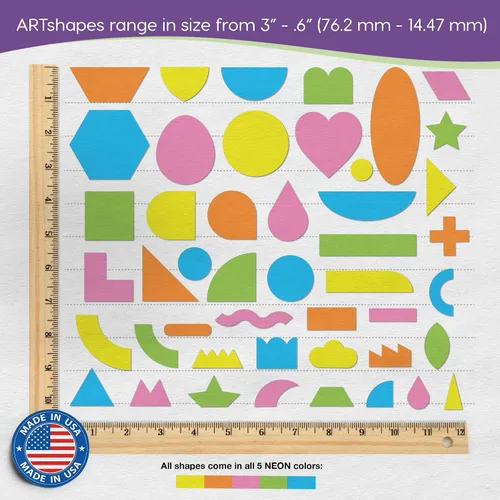 Miniatura 3 de ARTshapes - Paquete de 840 formas de papel creativas con guía de más de 70 ideas, cartulina hecha en Estados Unidos, suministros de manualidades DIY
