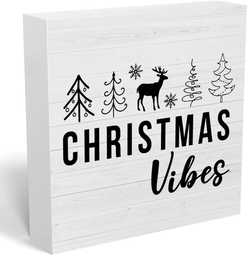 Miniatura 8 de Divertido letrero de Navidad para decoración de árbol de Navidad, decoración de Navidad para interiores, invierno, accesorios de escritorio
