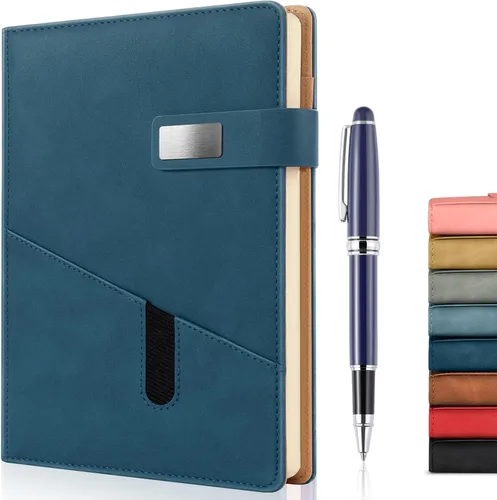 Miniatura 15 de Cuaderno A5 en blanco, cuaderno de bocetos de cuero de tapa dura recargable con bolsillo y hebilla magnética, 240 páginas gruesas de viaje para Negro