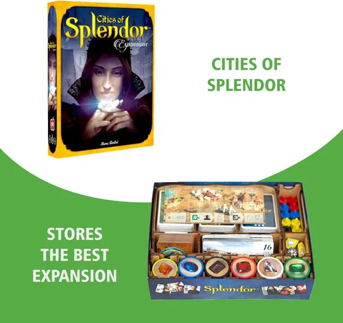 Miniatura 4 de TowerRex Organizador para juegos de mesa Splendor y expansión Cities of Splendor, inserto de almacenamiento, actualización de accesorios