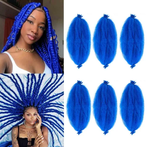 Miniatura 35 de Cabello afro trenzado elástico color marrón claro de 16 pulgadas, paquete de 3 T27, cabello afro preesponjado y trenzado elástico, cabello afro