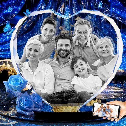 Miniatura 12 de YSPQBY Foto de cristal 3D personalizada, regalos personalizados para padre, papá, abuelo, hombres, marido, novio, él, gran regalo personalizado