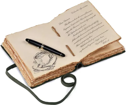 Miniatura 3 de LEATHER VILLAGE Diario floral en relieve encuadernado en cuero para mujeres y hombres, 200 páginas, 8 x 6 pulgadas (A5), aguamarina, libro
