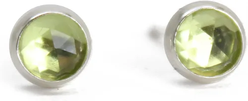 Miniatura 11 de Aretes de tuerca con piedras preciosas para mujeres y niñas, bisel redondo de 0.157 in de plata esterlina 925