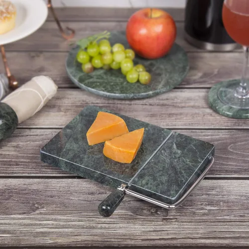 Miniatura 24 de Creative Home Cortador de mantequilla de queso de mármol champán natural, 5 pulgadas de largo x 8 pulgadas de ancho, beige