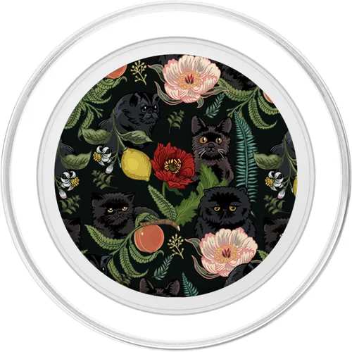Miniatura 2 de Botanical and Black Cats PopSockets - Agarre y soporte para teléfonos y tabletas, Negro