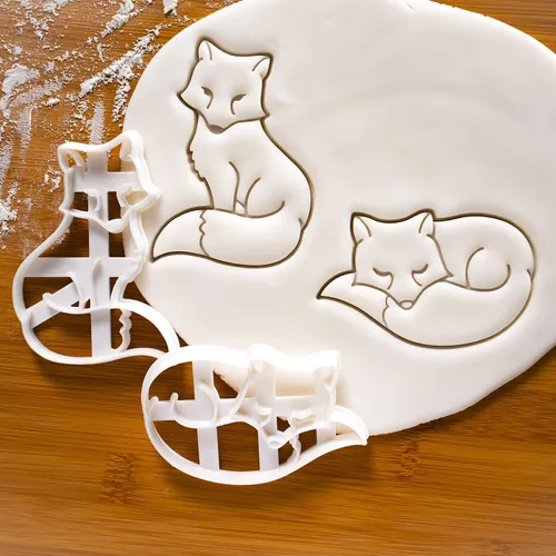 Miniatura 2 de Juego de 2 cortadores de galletas Fox (diseños: Fox Sleeeping and Sitting), 2 piezas - Bakerlogy