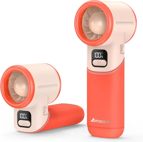 Miniatura 8 de AMACOOL Ventilador turbo portátil de mano, 5 velocidades, plegable, máximo de 20 horas de funcionamiento, mini ventilador de refrigeración