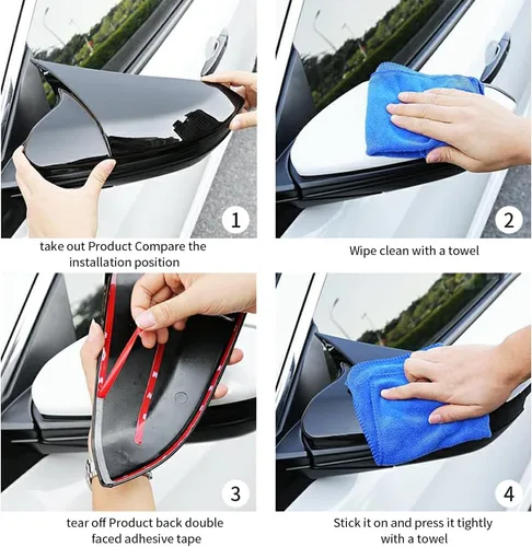 Miniatura 6 de Cubierta de espejo retrovisor lateral de cuerno de buey para automóvil, protector de espejo retrovisor, cubiertas de decoración, accesorios