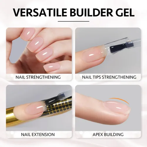 Miniatura 5 de GAOY - Gel de construcción para uñas, fortalecedor de uñas de 16ml en una botella, gel duro para extensión de uñas, esmalte de uñas de secado al UV