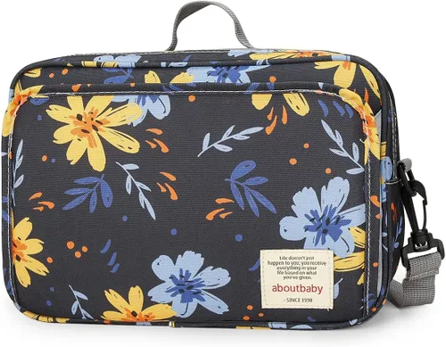 Miniatura 14 de Organizador de pañales para bebé al aire libre - Bolsa de cochecito de bebé, contenedor de almacenamiento para pañales, toallitas y juguetes (rosa)