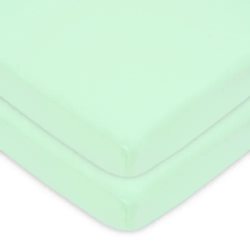 Miniatura 16 de American Baby Company - Juego de 2 sábanas ajustadas de mini cuna 100% algodón natural 38" x 24" - Sábanas portátiles pequeñas y transpirables