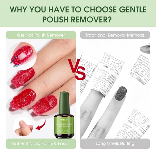 Miniatura 5 de Removedor de esmalte de uñas de gel de 0.5 onzas líquidas, removedor de esmalte profesional para uñas, removedor de esmalte rápido y fácil en 2-5