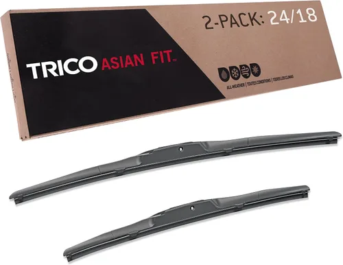 TRICO Solutions™ Asian Fit - Limpiaparabrisas de repuesto automotrices de alto rendimiento de 24 y 18 pulgadas, paquete de 2, para modelos selectos