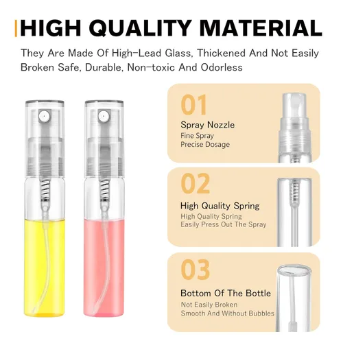 Miniatura 4 de Mini botella de spray de 0.2 fl oz, botella de spray de vidrio recargable, atomizador de botella de vidrio, atomizador de enjuague bucal de perfume