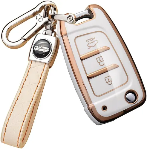 Miniatura 7 de Funda para llavero de coche de TPU con llavero para Hyundai Elantra Solaris 2 Tucson I30 I35 I40 Ix35 Kona Genesis Santa Fe Azera Verna Accent Verde