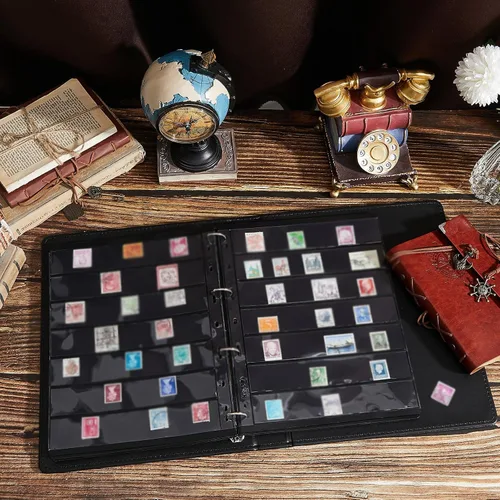 Miniatura 7 de 40 hojas de 80 páginas de sellos de coleccionista, páginas de álbum de coleccionista, 9 agujeros, sellos estándar, fundas para coleccionar álbumes