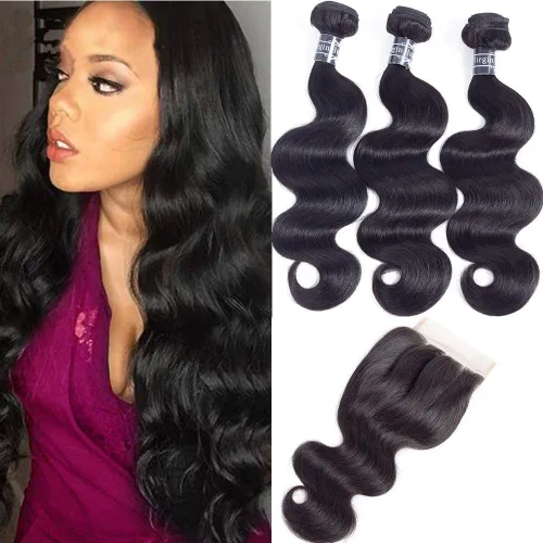 Miniatura 13 de Amella 3 paquetes de 3 mechones de cabello virgen brasileño ondulado (8, 10, 12 pulgadas), negro natural) 8A, 100% sin procesar, cabello humano